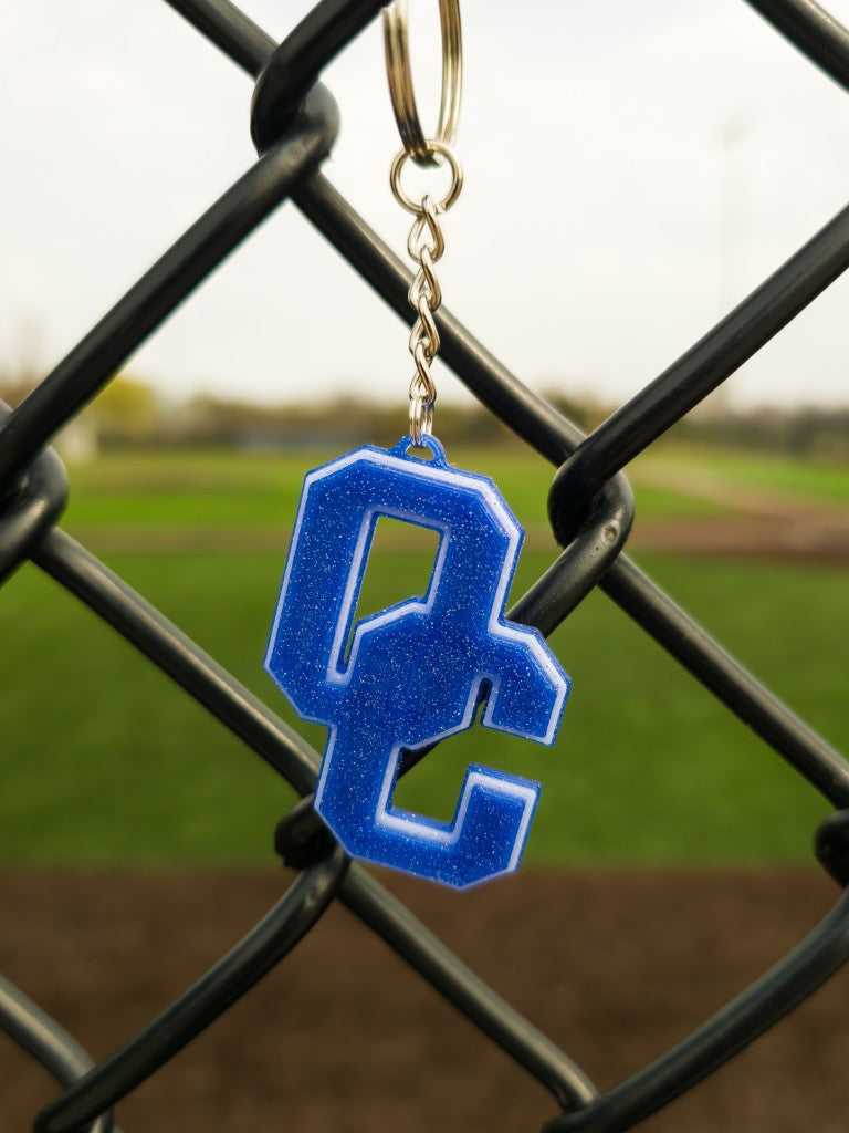 Oak Creek High School Interlocked OC 3D Keychain or Bag Charm