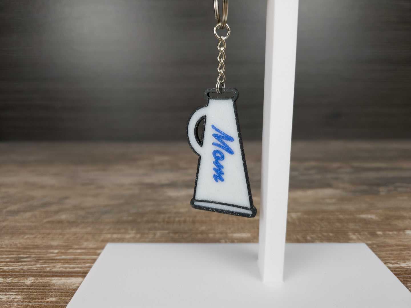 Cheer Mom Sparkle Megaphone Keychain