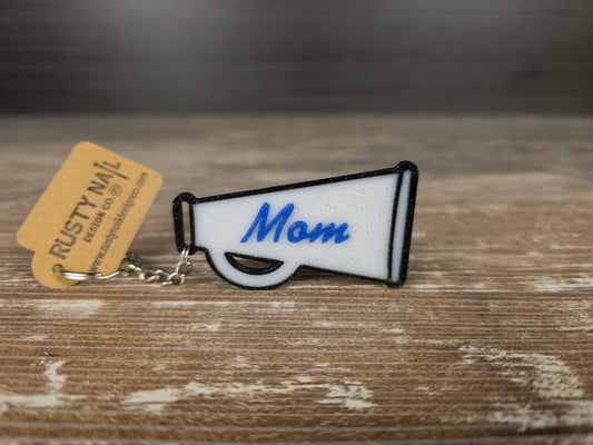 Cheer Mom Sparkle Megaphone Keychain