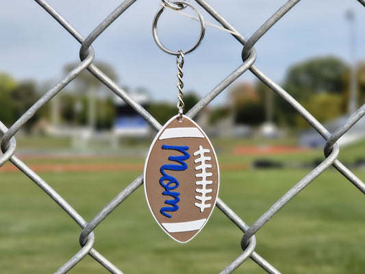 Football Mom - Football-shaped keychain