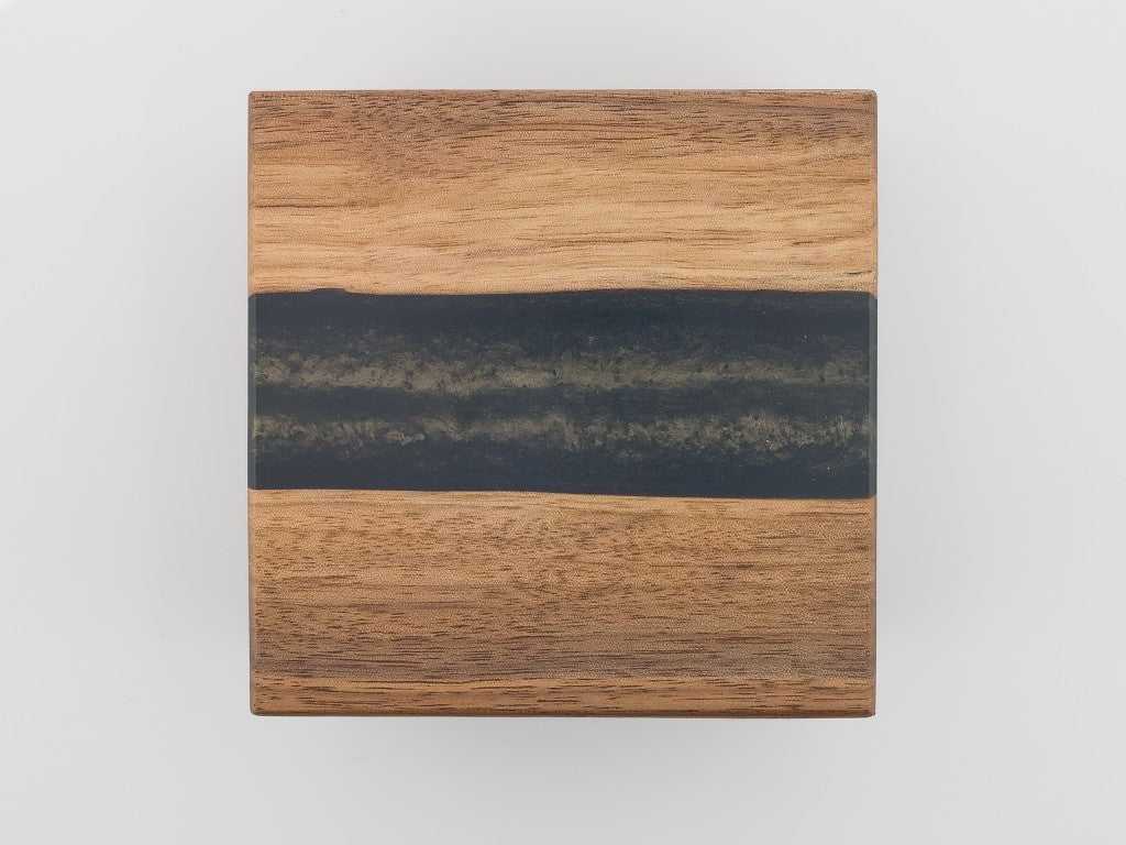 Walnut with Black & Gold Epoxy River Coasters - Set of 6