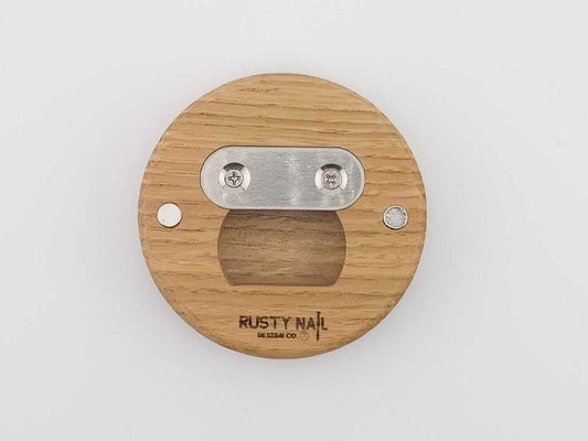 Magnetic Round Wood Bottle Opener