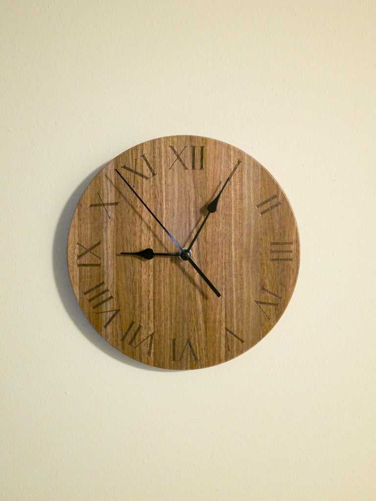 Round Walnut Wall Clock