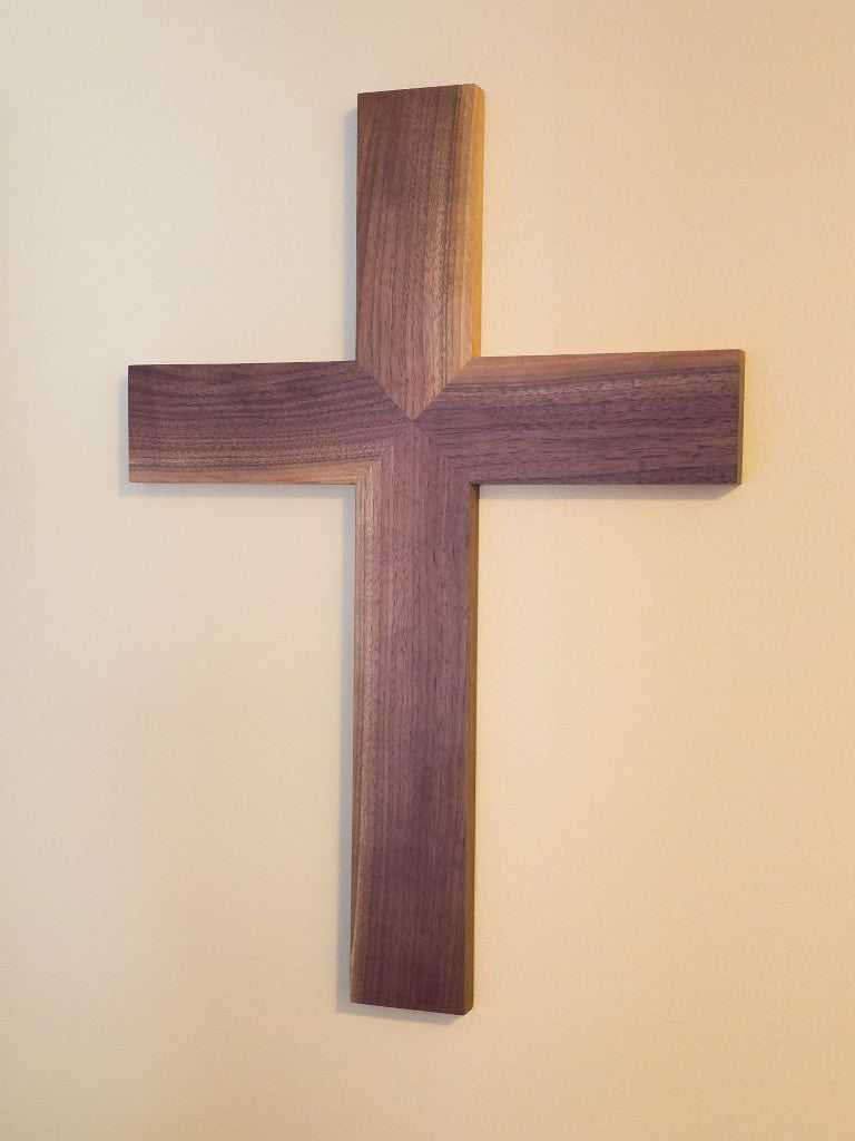 Sappy Walnut Wood Cross - Perfect for wedding, baptism, confirmation, and more!