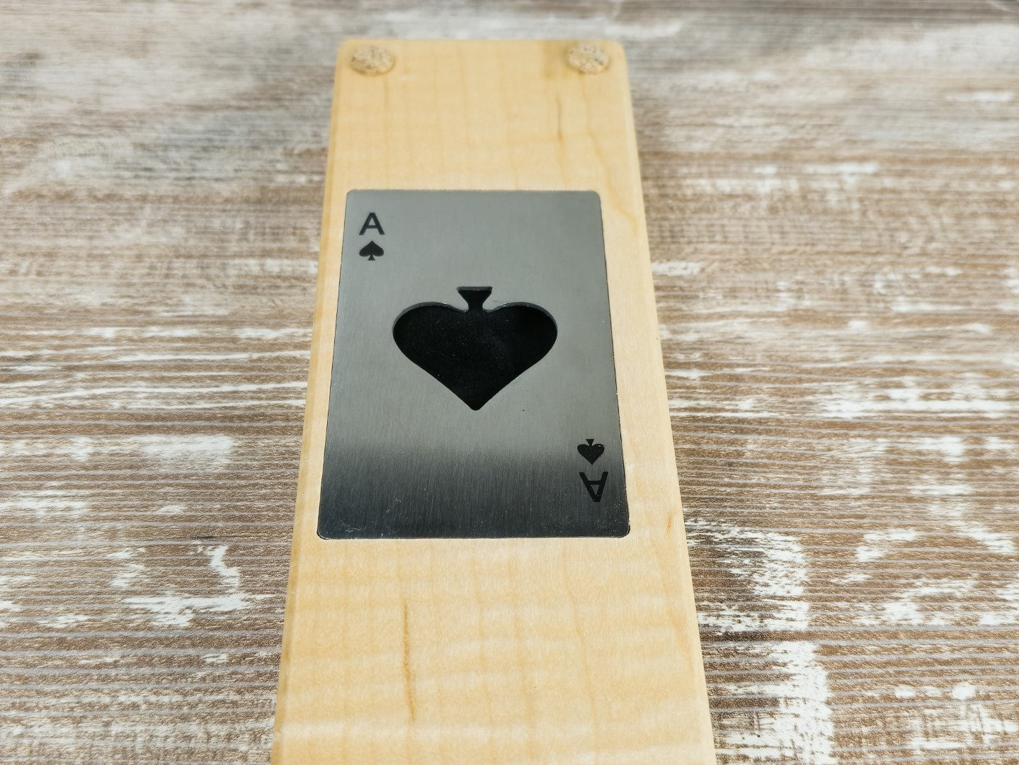 Mini Cribbage game board with pegs - Curly Maple #2