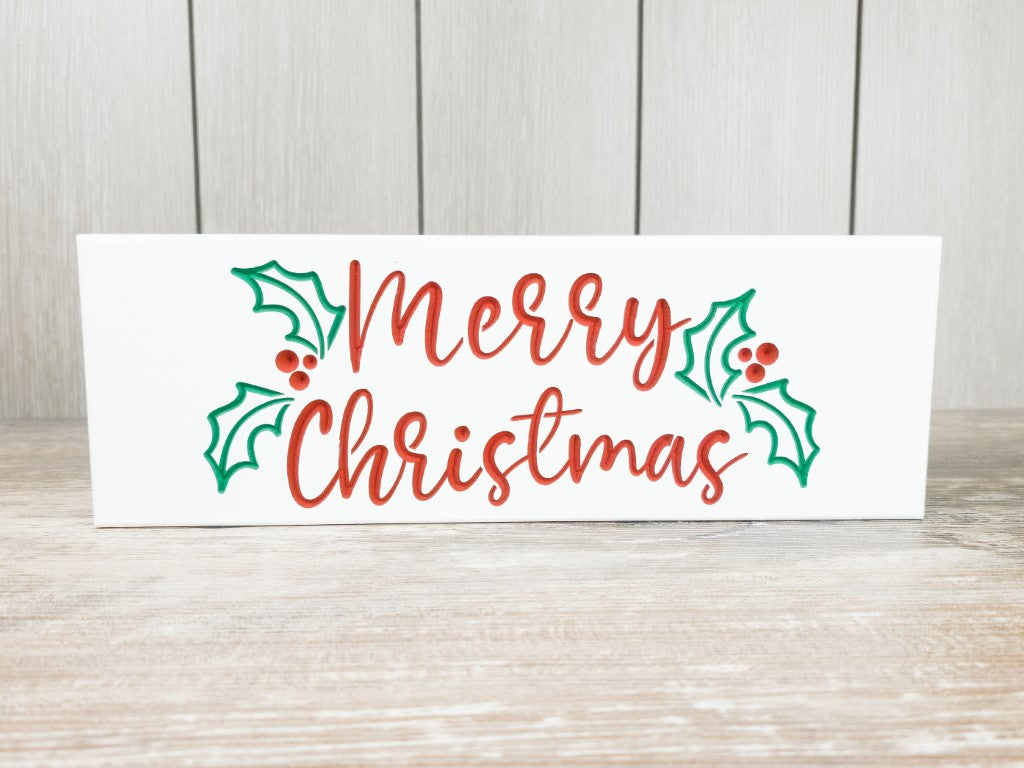 "Merry Christmas with Holly" Small Christmas sign