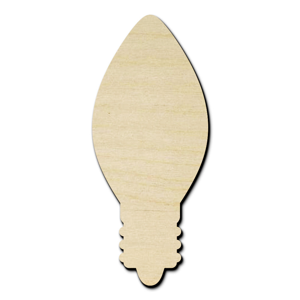 Christmas Light Bulb Wood Cutout - Unpainted
