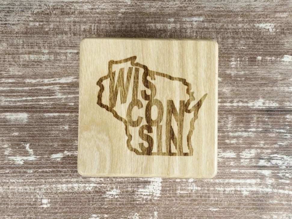 Set of 4 Wood Coasters with Built-in Bottle Openers