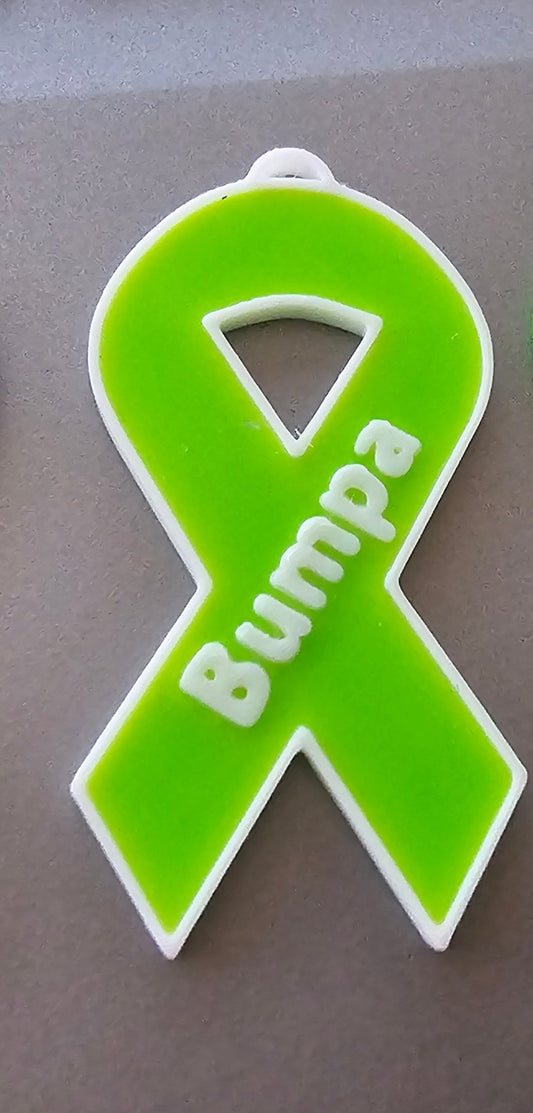 Green Cancer Ribbon "Bumpa" Keychains