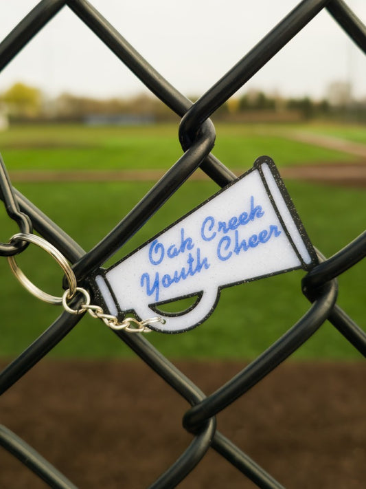 OC Youth Cheer Sparkle Megaphone Keychain