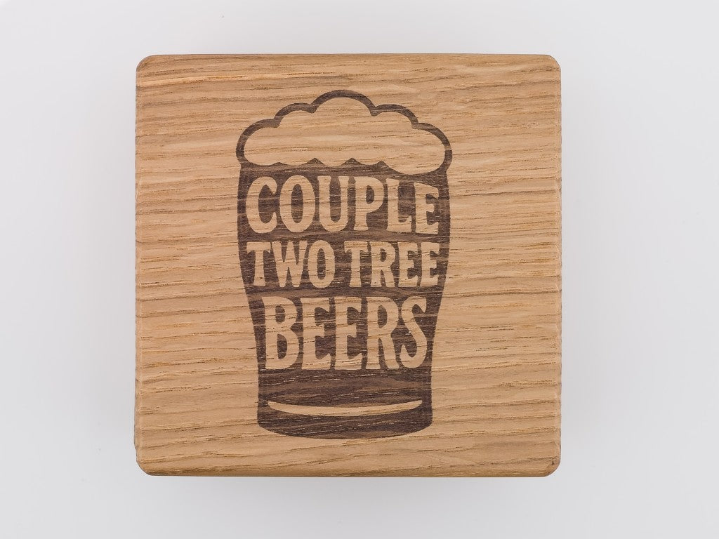 Set of 4 Wood Coasters with Built-in Bottle Openers