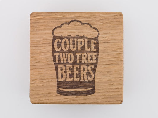 Set of 4 Wood Coasters with Built-in Bottle Openers
