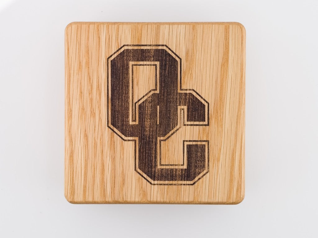 Set of 4 Wood Coasters with Built-in Bottle Openers