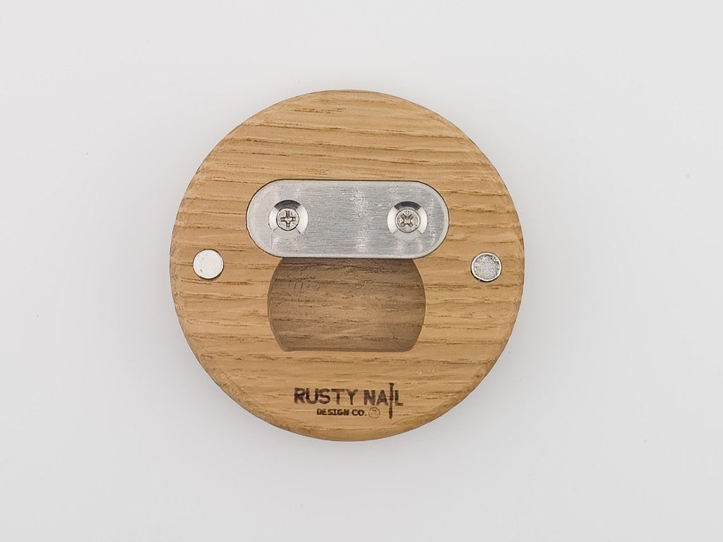 Magnetic Round Wood Bottle Opener