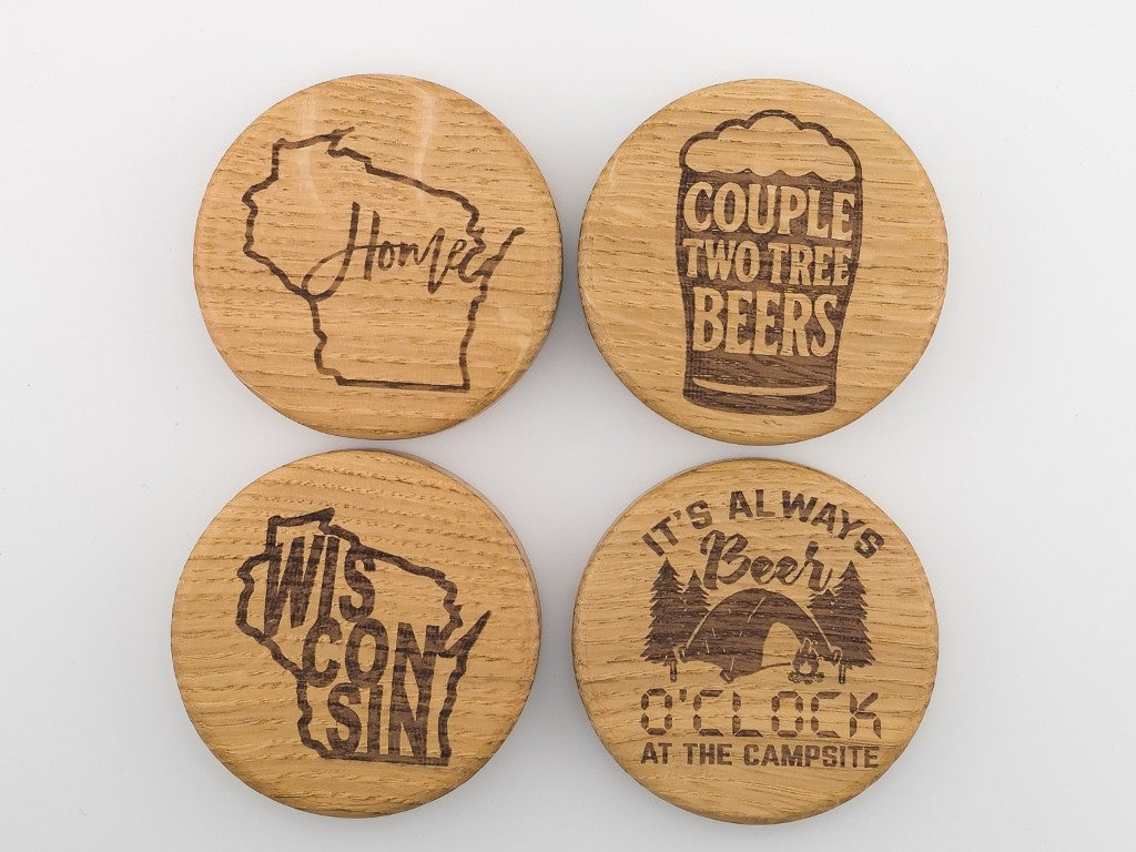 Magnetic Round Wood Bottle Opener