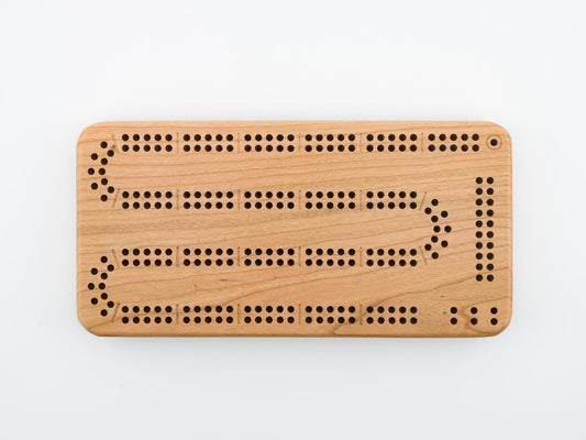 Cherry Wood Cribbage Board 2