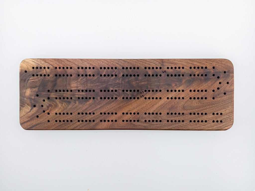 Figured Walnut Cribbage Board