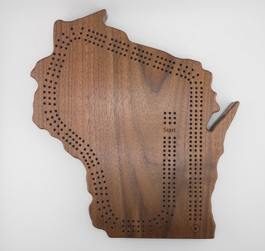 Wisconsin Cribbage Board - Walnut