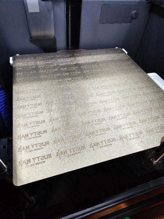 Gold bambu lab 3d printer build plate with laser engraving