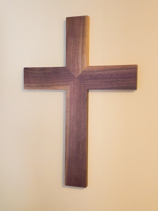Sappy Walnut Wood Cross - Perfect for wedding, baptism, confirmation, and more!