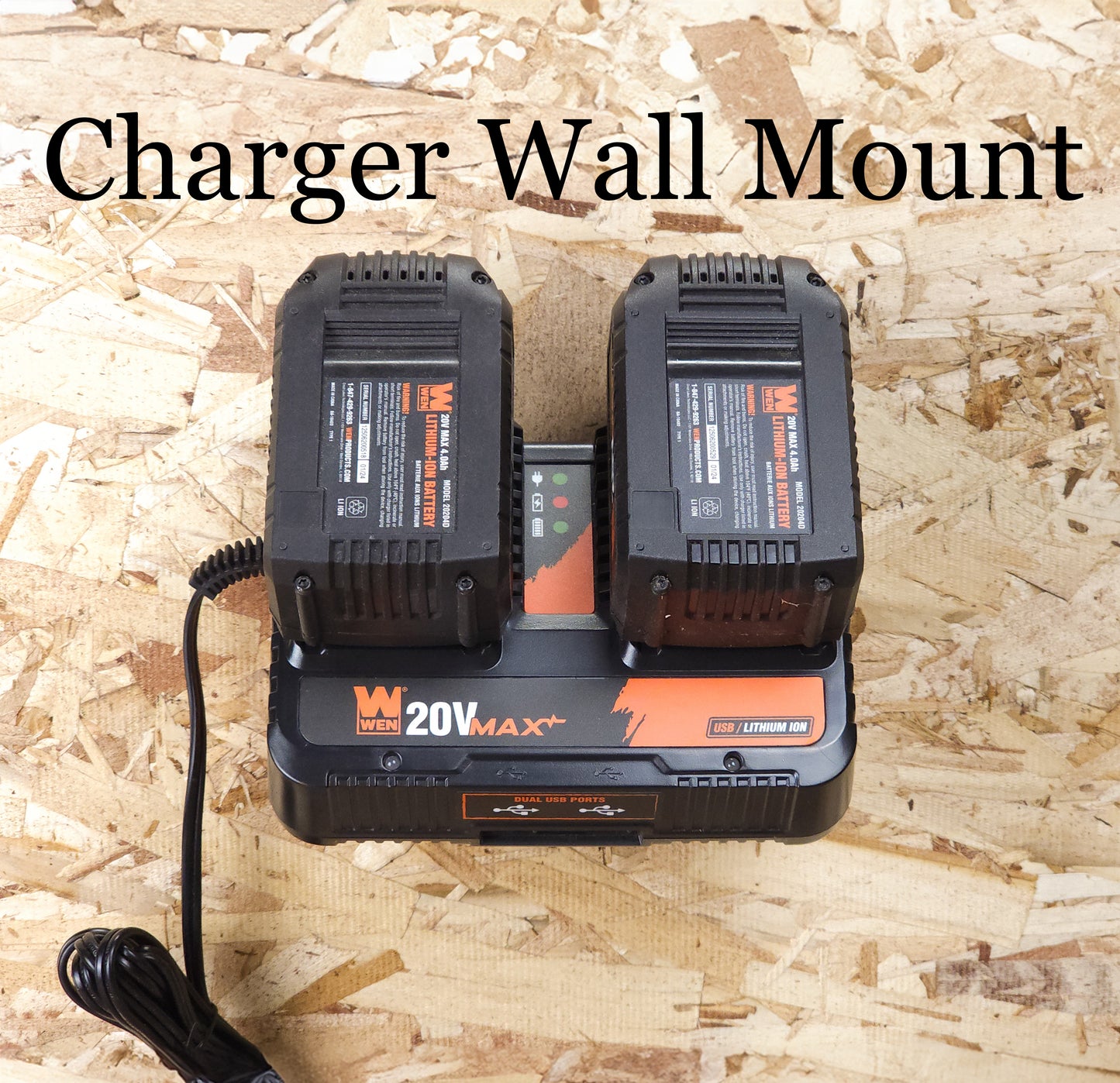 Wall Mount Bracket for WEN 20200D 20V MAX Dual-Battery Charger