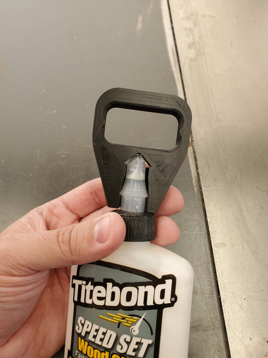 Titebond wood glue bottle opener, stuck cap puller